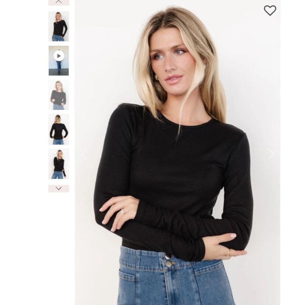 XL, NWT Black Menka Ribbed Top